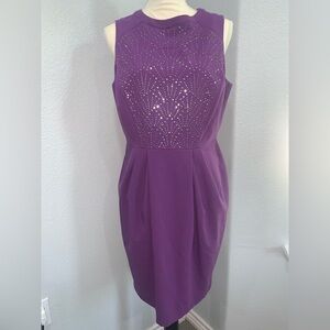 Dorothy Perkins Purple Dress‎ With Rhinestones Size 10